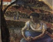 卡米耶 毕沙罗 : Seated Peasant Woman